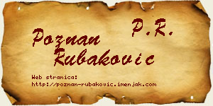 Poznan Rubaković vizit kartica